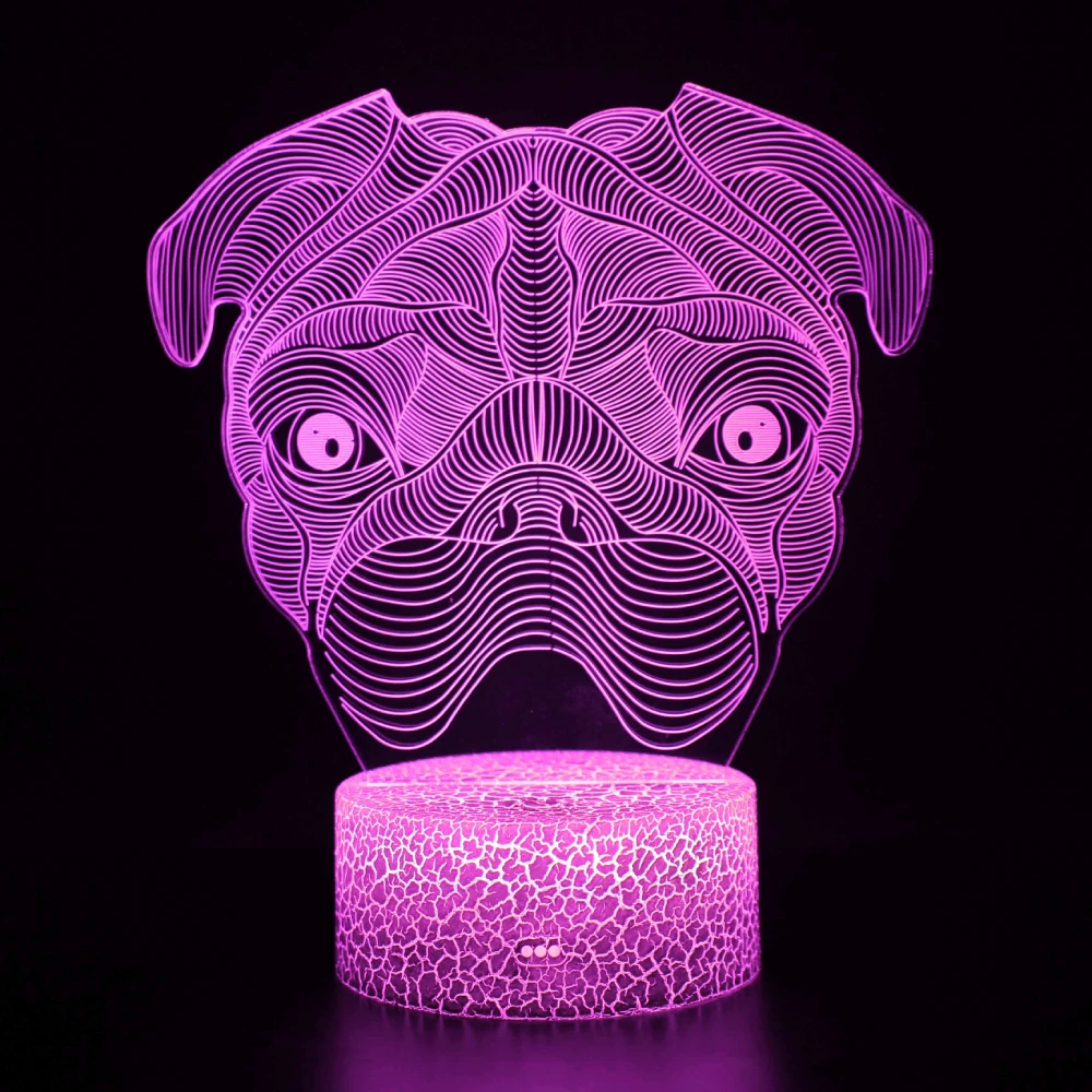 Nighdn Puppy Dog Head Figure 3D Lamp Optical Night Light 7 Colors Changing LED Illusion Lamps Gifts for Girls Kids Baby Boys