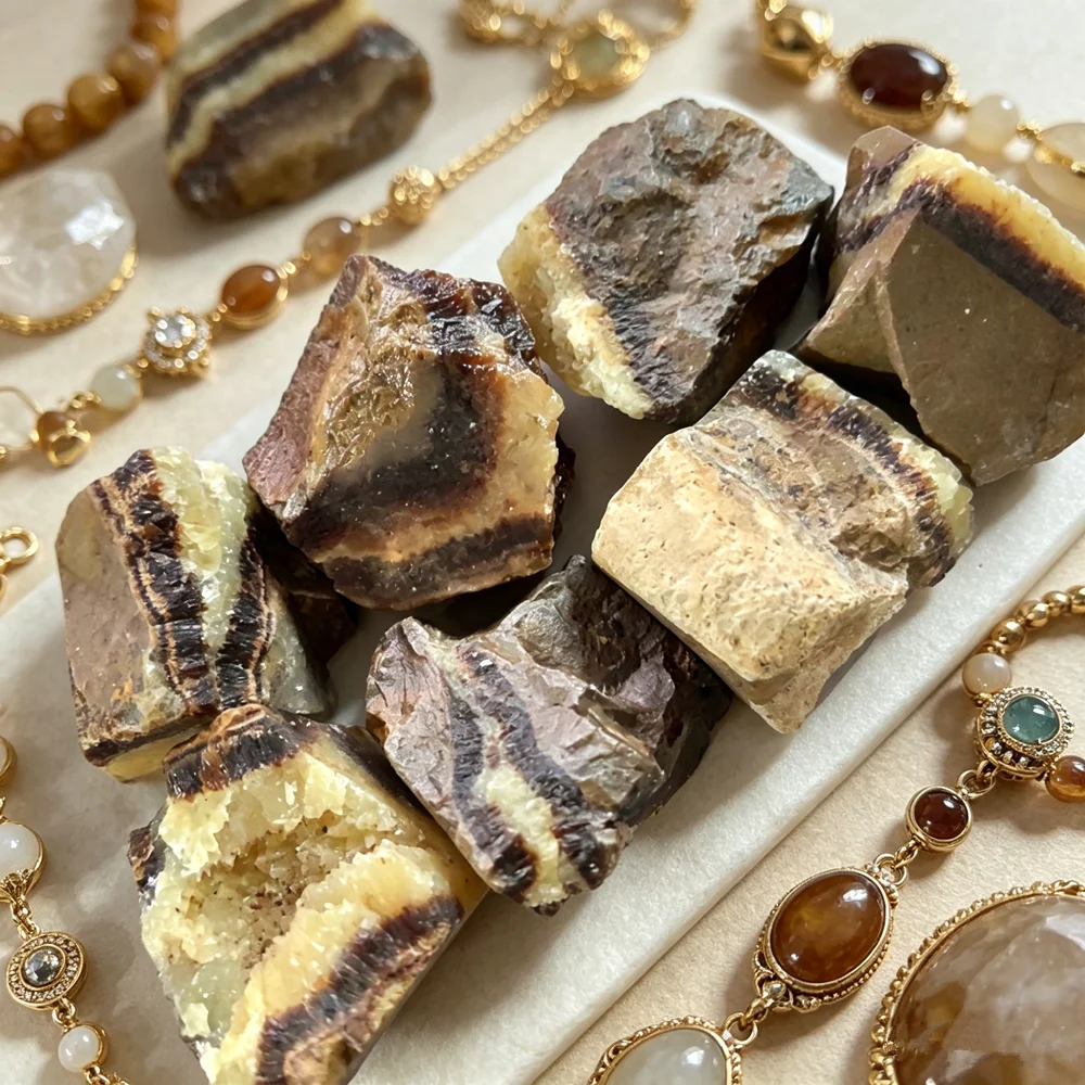 Natural Septarium Stone for Jewelry Reiki Quartz Crystal Mineral Specimen Collection Crystal Ornaments Decoration For Home