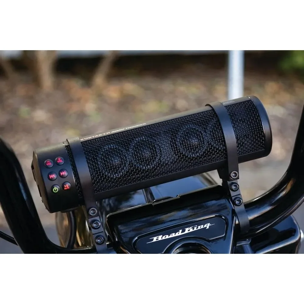 توصيل سريع. 2720 MTX Road Thunder قضيب صوت للدراجات النارية مقاوم للطقس بالإضافة إلى مكبرات صوت مثبتة على المقود بقدرة 300 وات مع #4