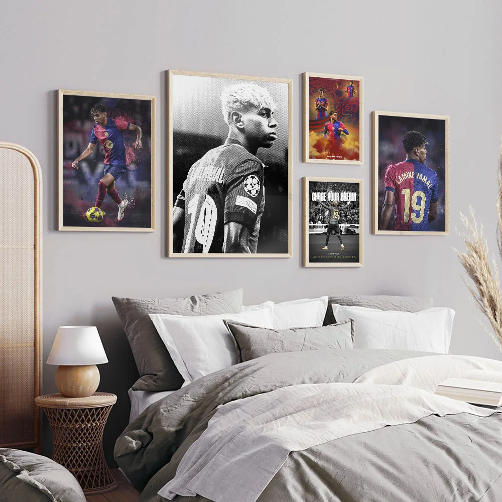 Popular Football Stars L-Lamine Y-Yamal Poster Canvas Painting Print Home Living Room Bedroom Entrance Bar Cafe Art Decor