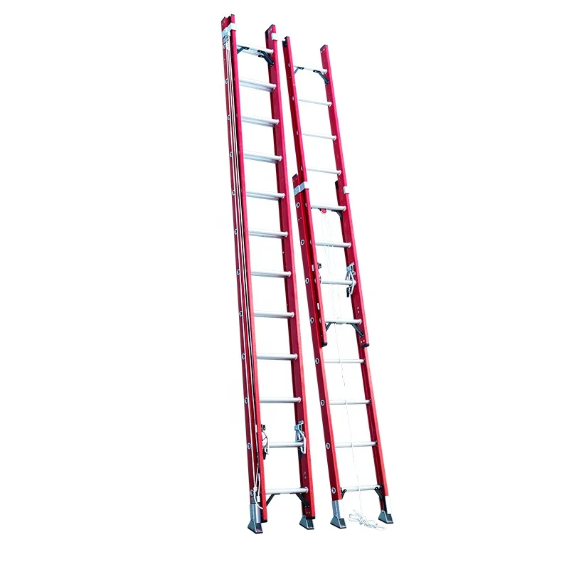 EN131 16ft 20ft 24ft 28ft 32ft 36ft 40ft Fiberglass Rope Extension Ladder