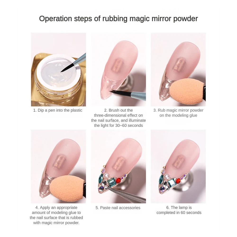 Plastic Glue Unique Formula Three-dimensional Shape Professional Nail Polish Set Rub Powder Glue Nail Glue Popular Nail Polish