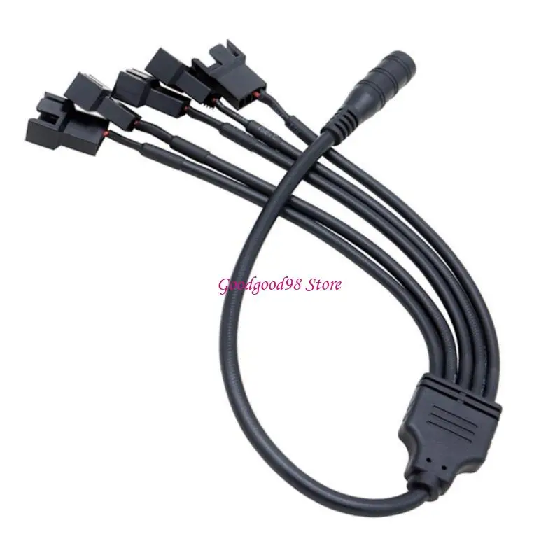 

5.5x2.1mm to 5 Way 4Pin Fan Adapter Cable Connector For Computer Ventilation W8EC