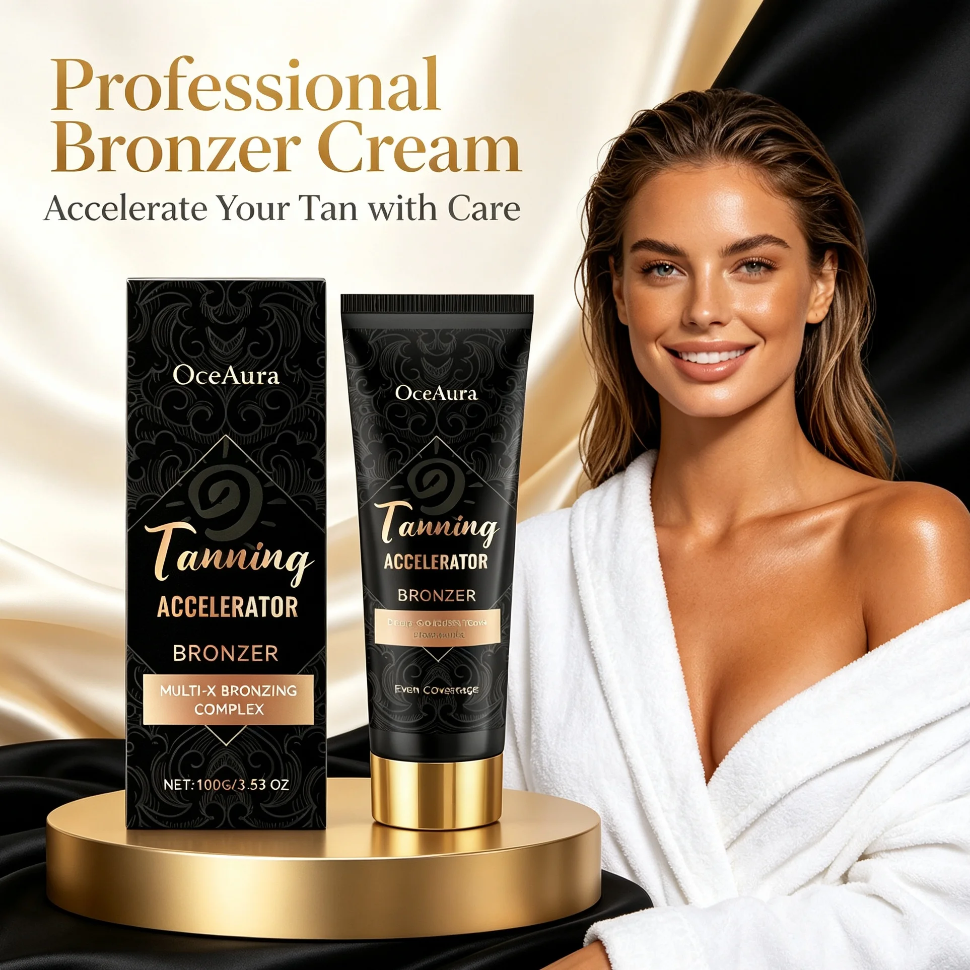 Self Tanning Cream Sunless Tanner For Face Body Long‑Lasting Natural Bronze Glow Streak‑Free Hydrating Fake Tan Lotion Skin Care