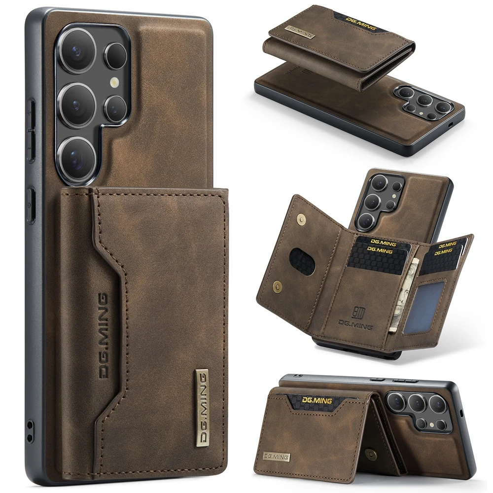 

Кожаный чехол-кошелек 2-в-1 с магнитным отделением для карт для Samsung Galaxy S23 S24 S25 FE S20 S21 Note 20 S22 S26 Ultra