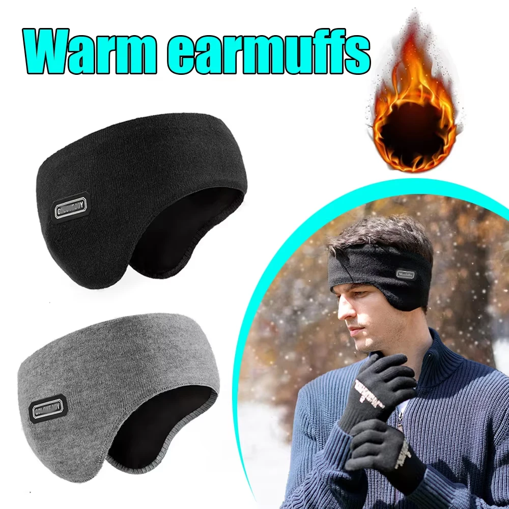 Winter Warm Earmuffs Anti Cold Knitted Plush Headband Ear Covers Outdoor Cycling Ski Running Thermal Soft Unisex Ear Warmers