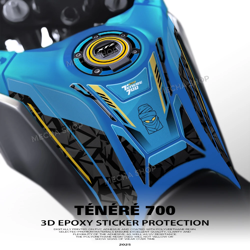 

TENERE 2025 Tank Pad 3D Epoxy Resin Sticker Protection Kit Protection for Ténéré 700 T700 Motorcycle Accessories