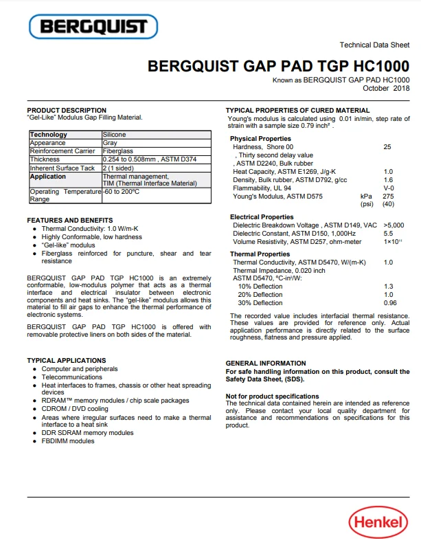 Imagem -02 - Bergaministas®almofada do Gap Tgp Hc1000 Mesmos Que a Almofada do Gap Hc1000