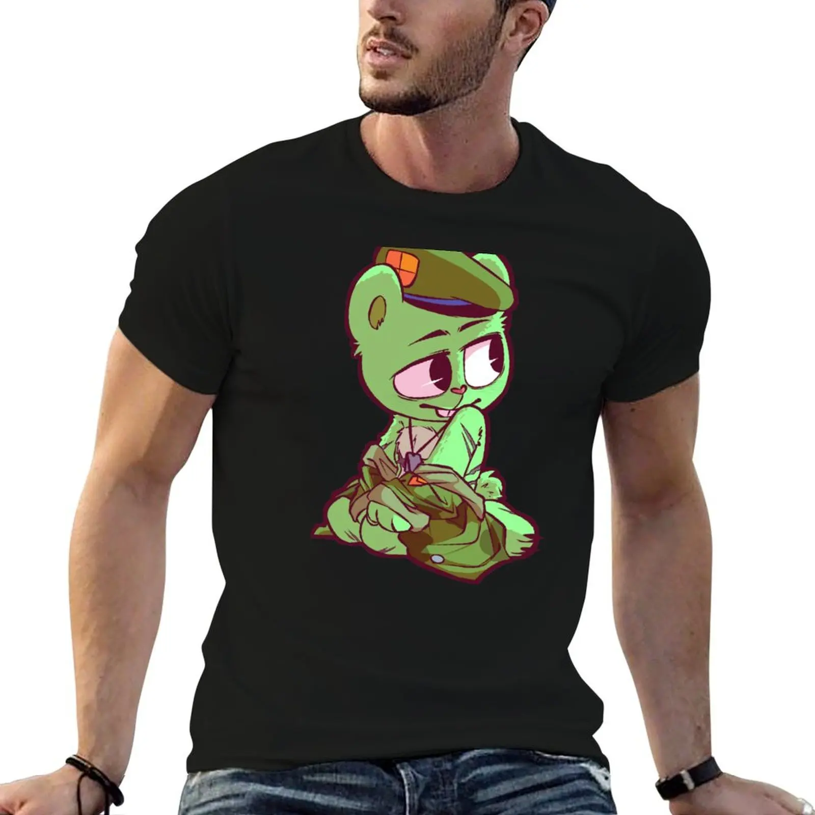 Футболка Happy Tree Friends Flippy, мужская футболка, роскошная футболка, футболка с индивидуальным принтом