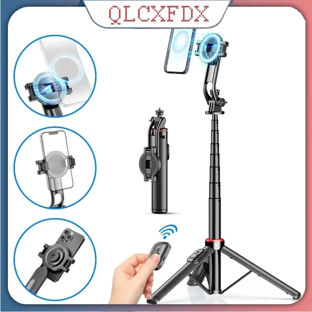 

Extendable Magnetic Selfie Stick 360° Rotation Universal Phone Tripod Stand Adjustable with Detachable Remote for iPhone Android