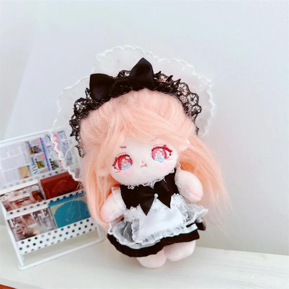 

Maid Dress Cotton Doll Maid Skirt Headwear Apron 10cm Cotton Doll Clothes Kawaii Clothing Set Idol Dolls Dress Doll Accessories