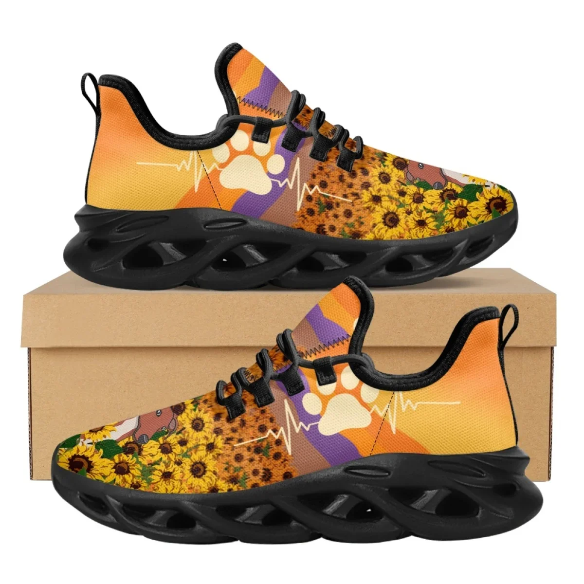 Damen Mesh Swing Sneakers Windhund Mutter Sonnenblume Design weibliche Komfort Plattform Schuhe Damen rutsch feste Zapatillas