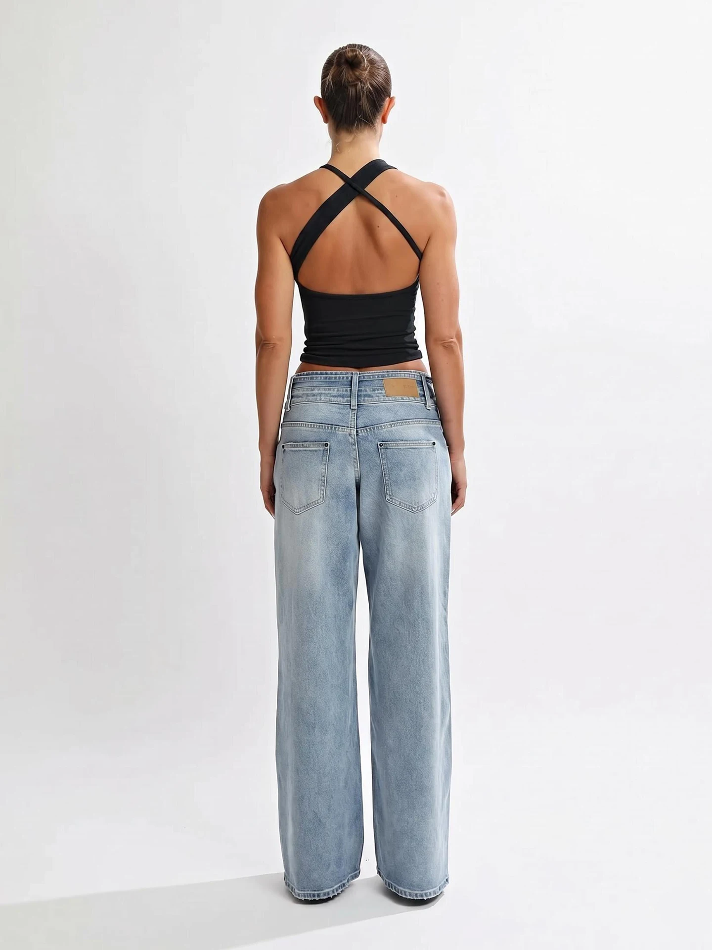 Sexy Asymmetric Design U-Neck Top with Chest Pad Breathable Hollow out Short Sleeve Women's Tank Top Outerwear for Summer 2026