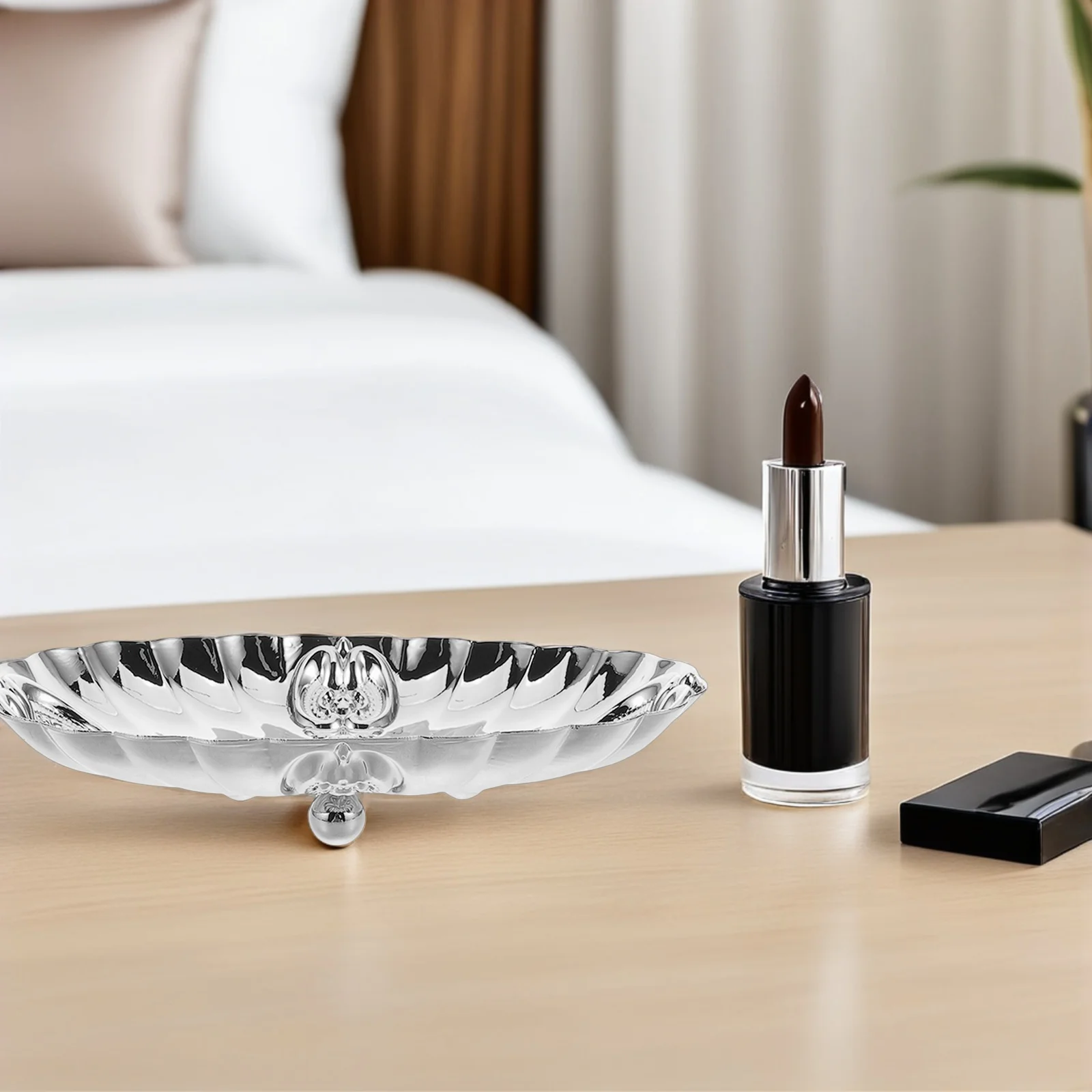 

Elegant European Style Jewelry Tray For Women Vintage Ring Holder Decorative Edges Vanity Organizer Tray Bedroom Decor Small