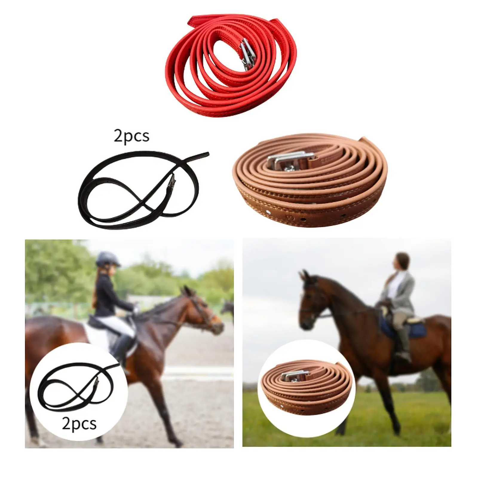 2x Engelse stijgbeugelleer Ruiteruitrusting Paardrijuitrusting