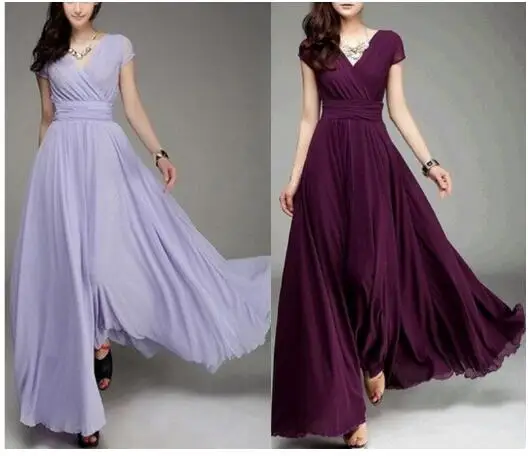 Fashion Summer Boho Beach Chiffon Dress Elegant Short Sleeve Sundress Solid Ladie Long Maxi Dress Holiday Plus Size 5XL