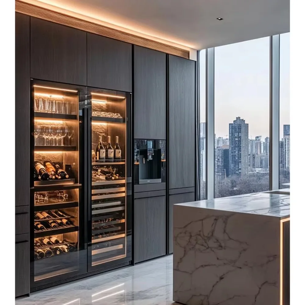 ضاغط ثلاجة النبيذ الفاخر القائم بذاته المخصص، خزائن تبريد ذكية قابلة للتمديد لغرفة المعيشة والأثاث المنزلي