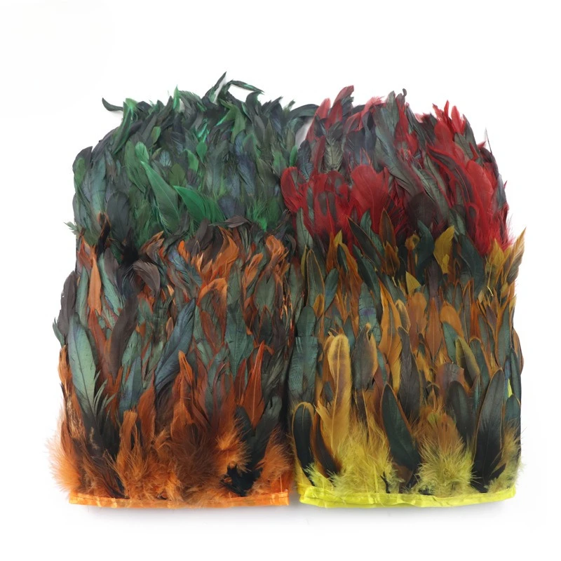 

High-quality Rooster Swimming Tail Wool Cloth Strip DIY Skirt Wedding Decoration Feather Black Chicken Feather Cloth Belt