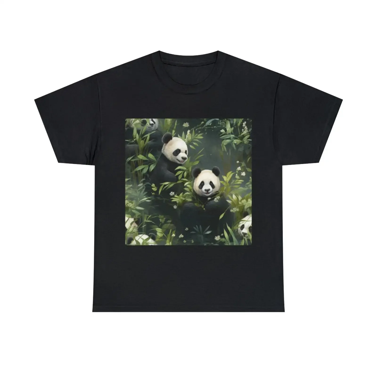 Adult T Shirt Panda Wildlife Bamboo Nature Animal Lover Conservation vintage Washed Slightly fashion Casual Versatile Unisex