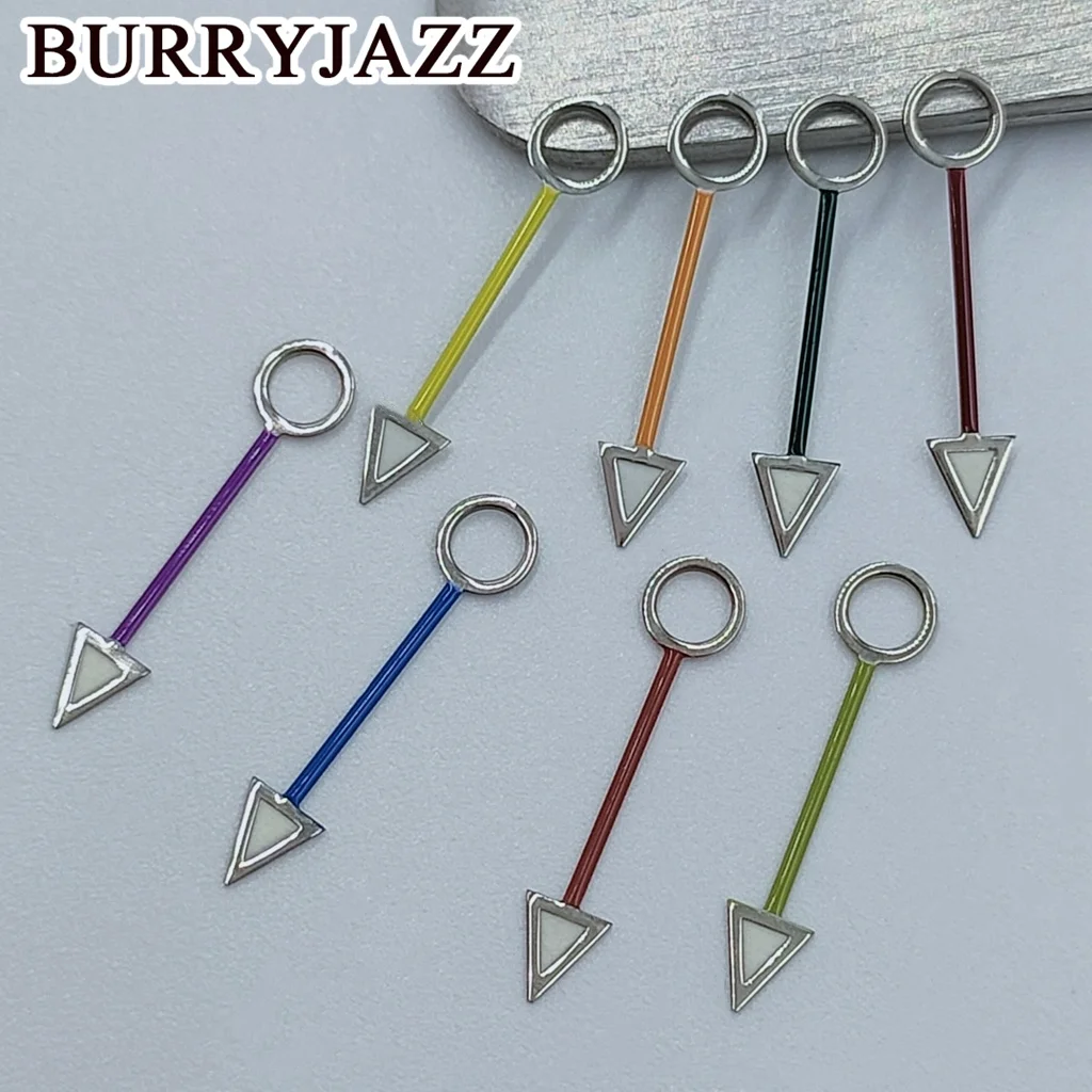 BURRYJAZZ-manecillas de reloj NH34 GMT, manecillas de reloj plateadas, amarillas, marrones, Rojas, azules, verdes, naranjas, púrpuras, verdes luminosas