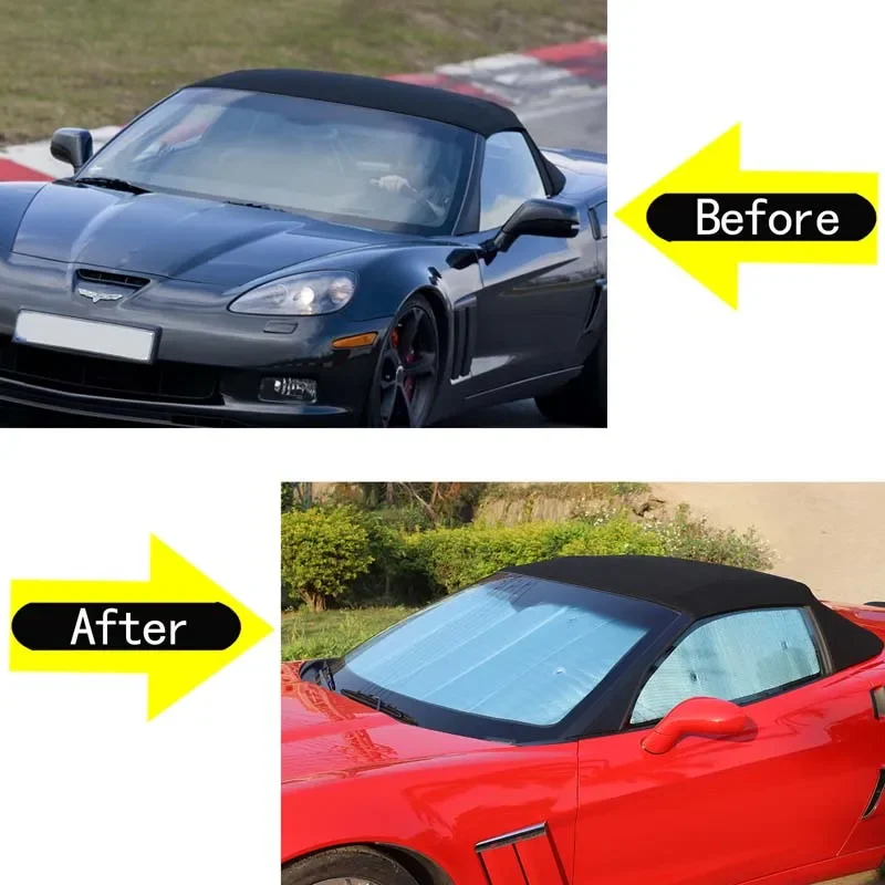 

For 2005-2013 Chevrolet Corvette C6 car front windshield full-window glass sunscreen UV protection sun visor car accessories