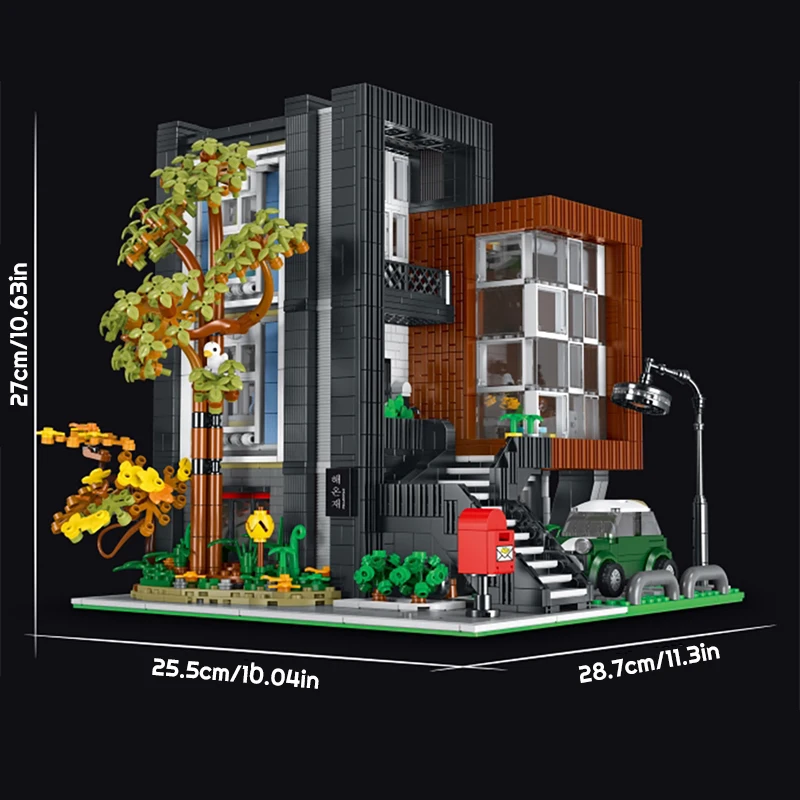 CUBE Villa moderna, set di edifici per case in villa in stile coreano HEA-ON-JEA, blocchi di edifici modulari modello di appartamento di città regalo 3433 pezzi