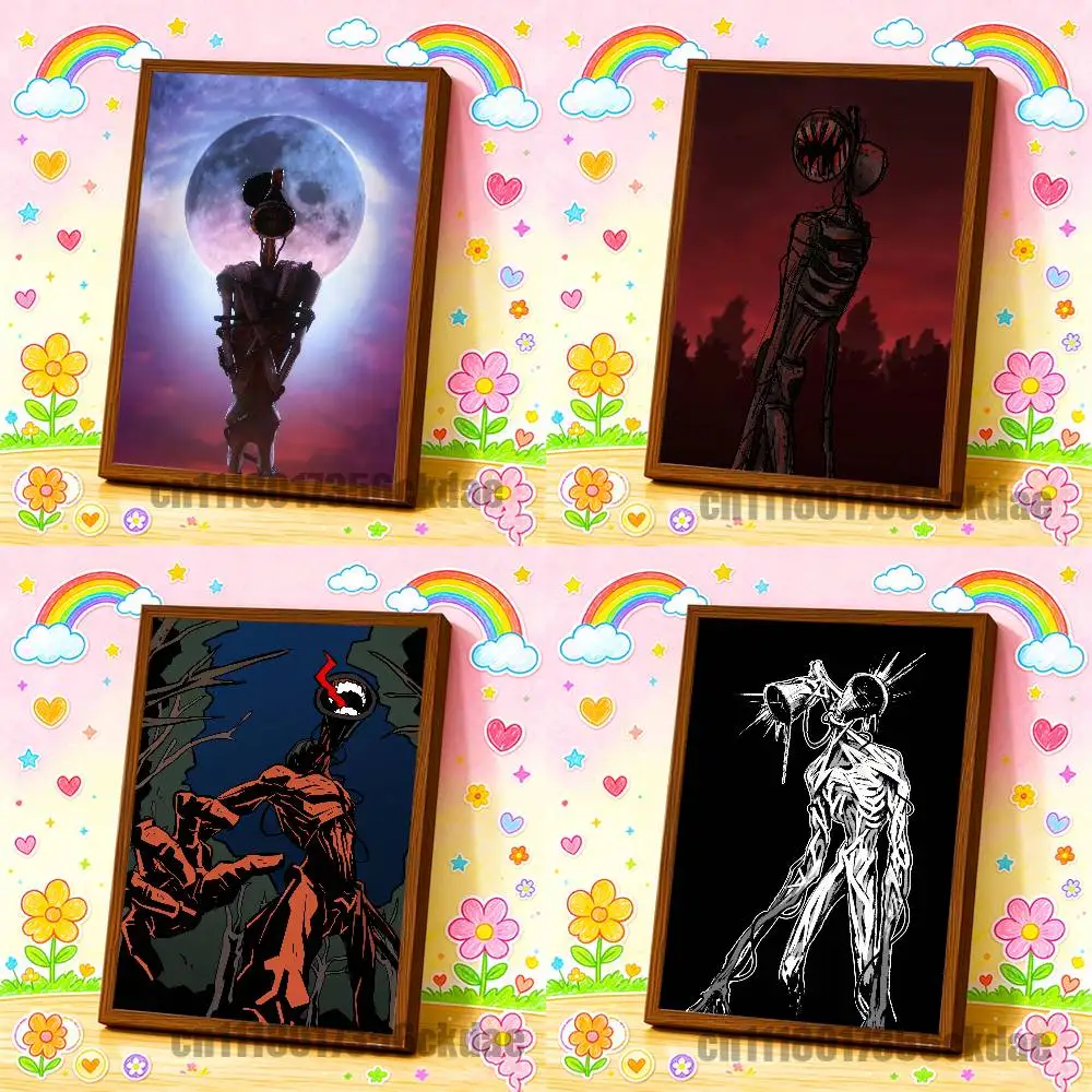For Creepypasta Siren Head Poster Cover Wall Sticker Bedroom Custom Self-adhesive Decoration Fans Playbill