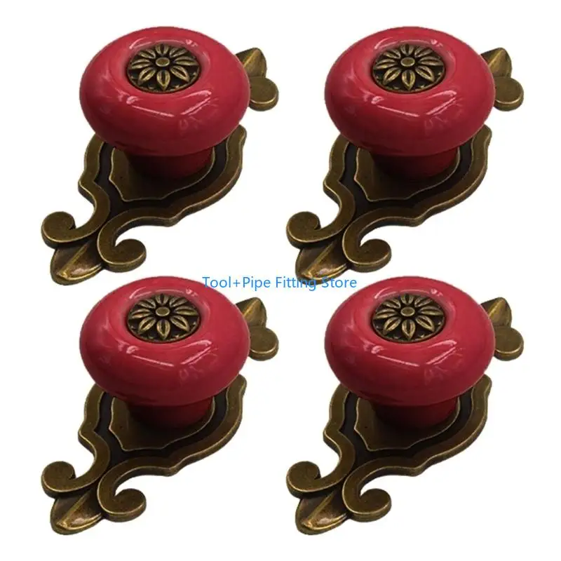 F92B Traditional Earthenware Cabinet Handle Single Hole Plan Metal Mixture Hardware 26mm Height