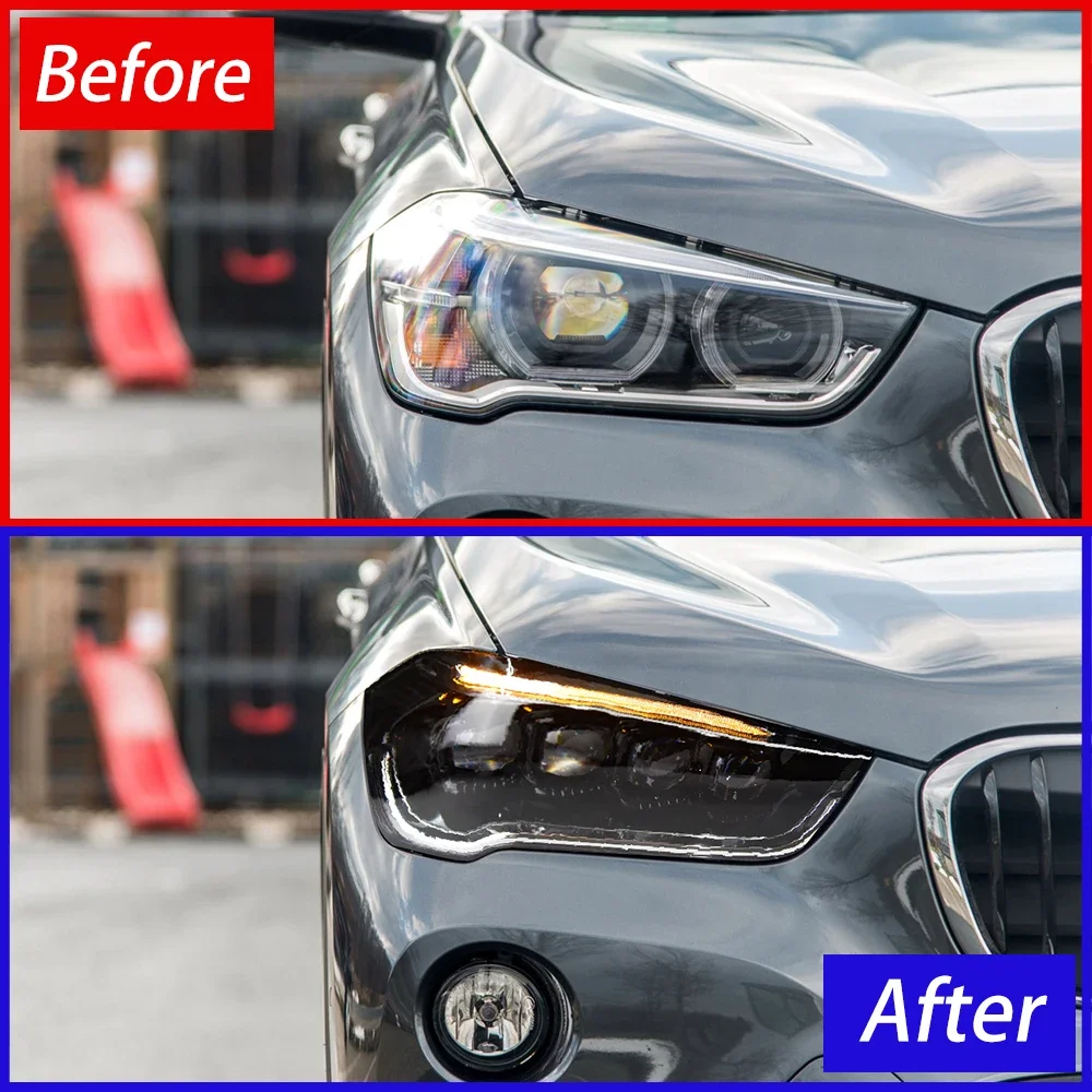 مصابيح أمامية للسيارة لسيارات Bmw X1 2016-2019 F48 F49 Led مجموعة المصابيح الأمامية للسيارات ترقية عالية التكوين العارض 4 ملحقات العدسات #4