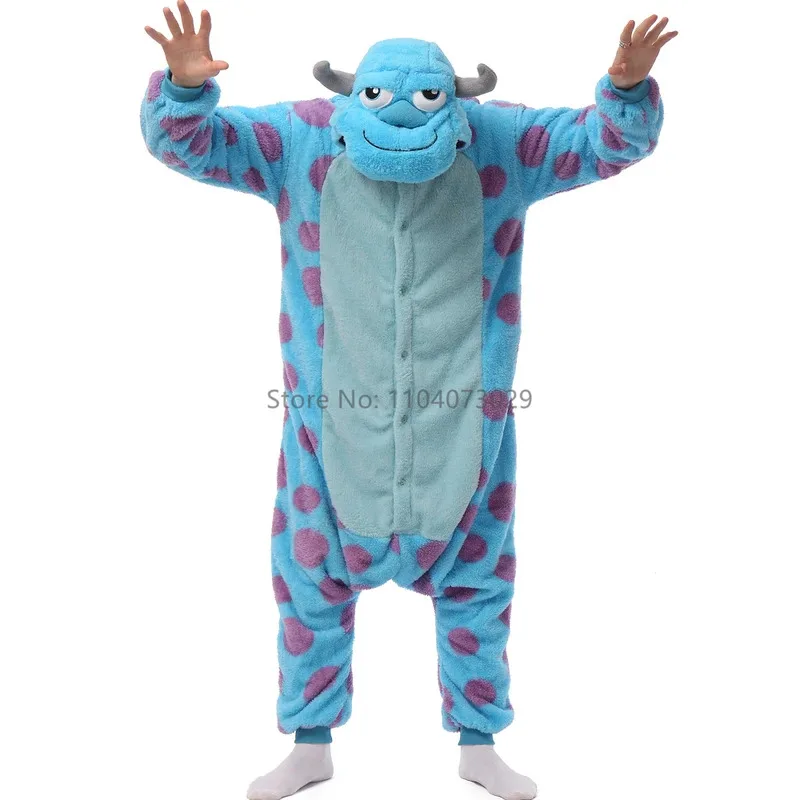 Onesieshow 동물 Kigurumi 잠옷 할로윈 Onesie 성인 괴물 만화 파자마 코스프레 파티 여성 남성 Homewear XXL 3XL