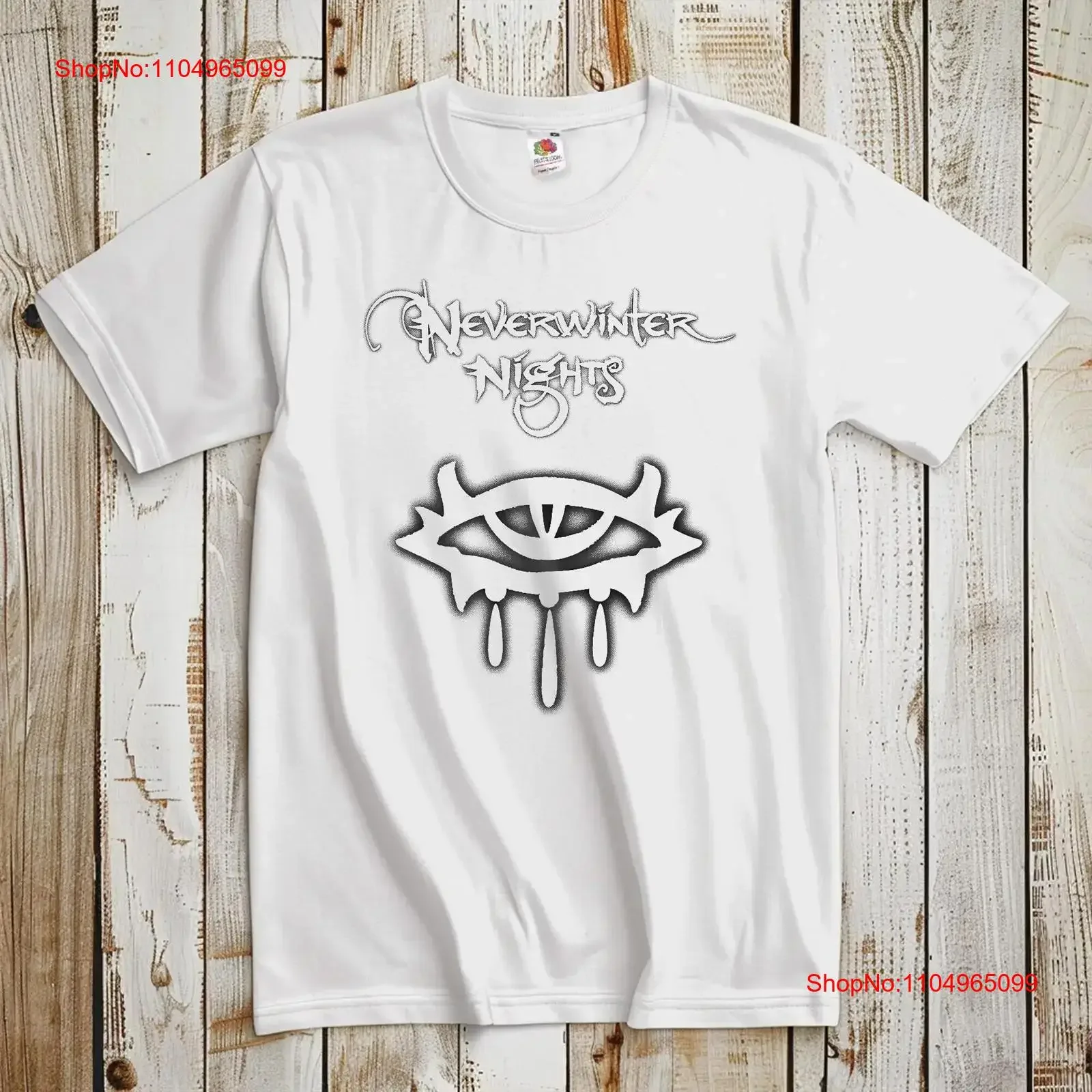 تي شيرت Neverwinter Nights Classic Video Game تي شيرت Retro Gamer Gaming أبيض وأسود مقاس S 5XL عتيق مغسول للجنسين قليلاً #1