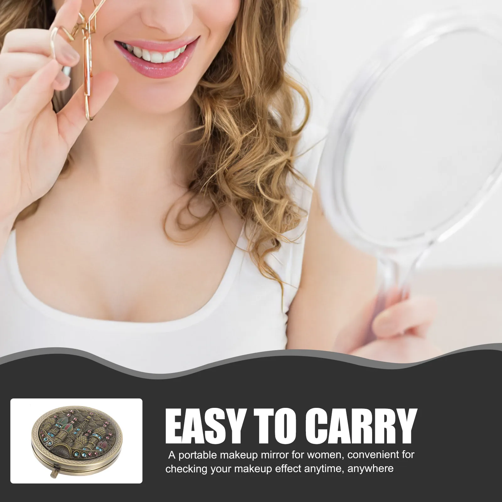 

Зеркало для путешествий, портативное, компактное, для женской сумочки