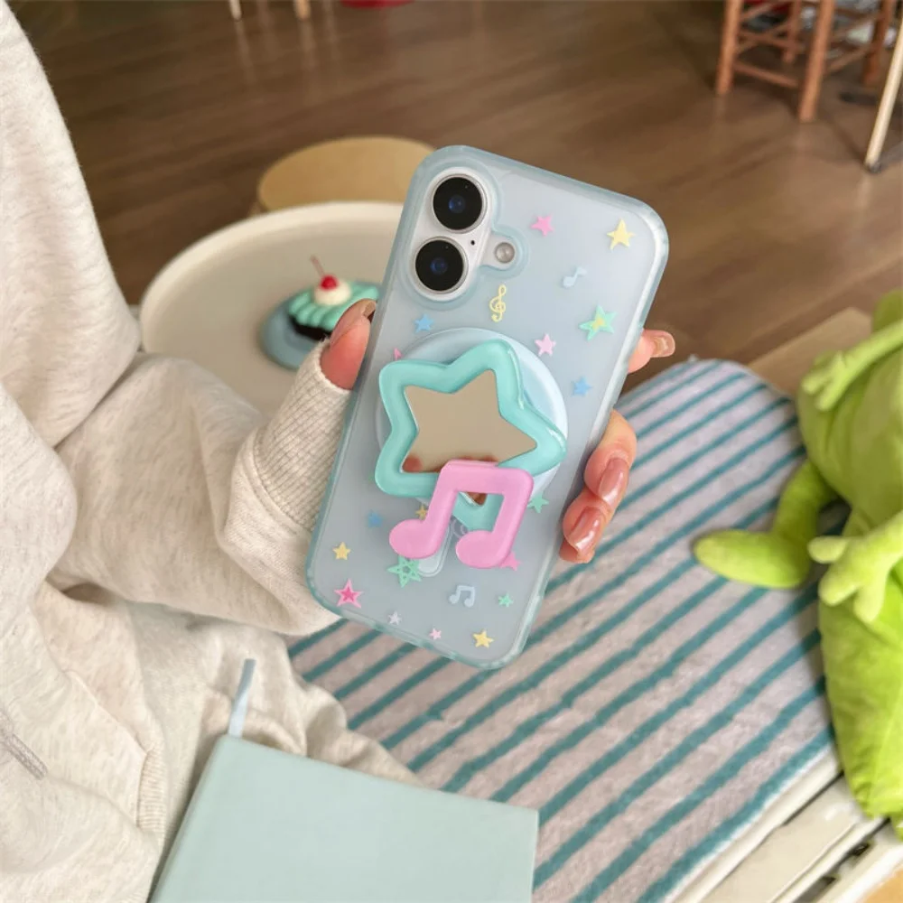 Koreańskie urocze lustro do telefonu magnetycznego Magsafe Griptok Grip Tok Stand do iPhone'a 16 Składane etui do ładowania bezprzewodowego Pierścień uchwytu