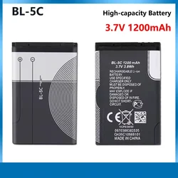 Lithium Polymer Phone Battery BL-5C 1200mAh 3.7V For Nokia 1100 1110 1200 1208 1280 2600 2700 3100 3110 5130 6230 1600