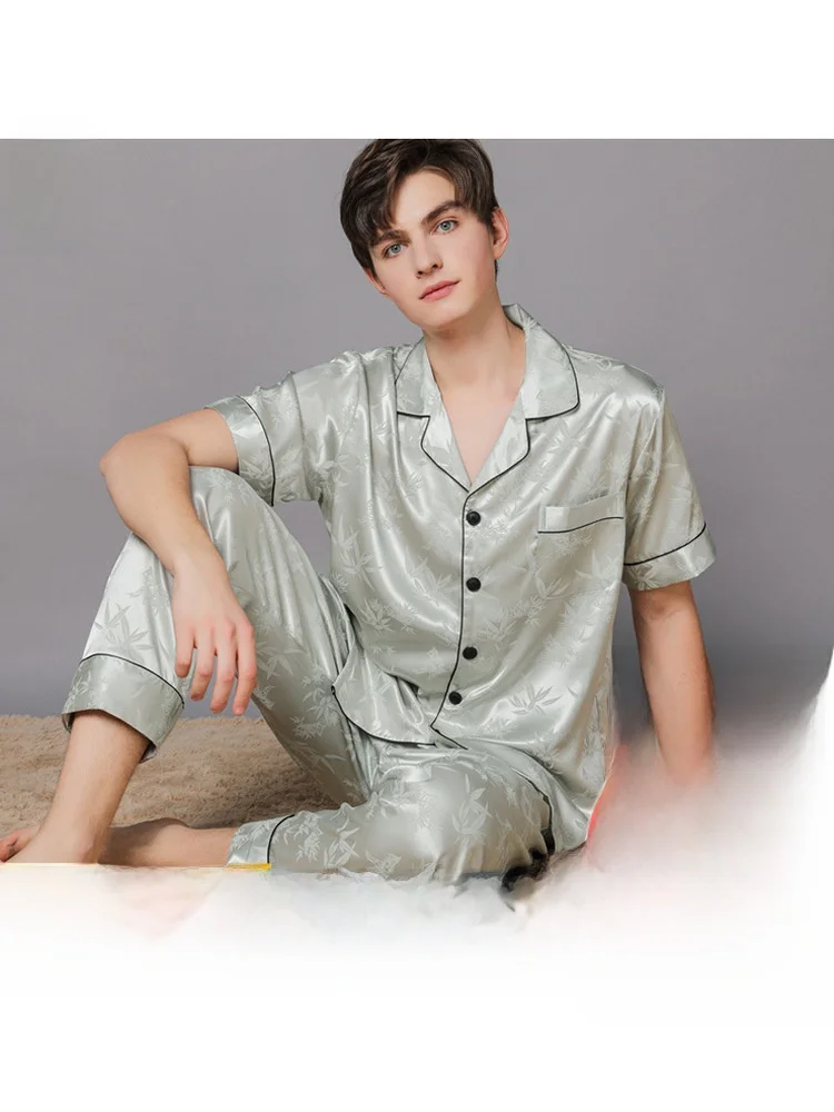 silk-pajamas-men's-two-piece-set-lightweight-long-sve-loose-fit-summer-thin-ort-sve-silk-spwear-casual-home-clothes