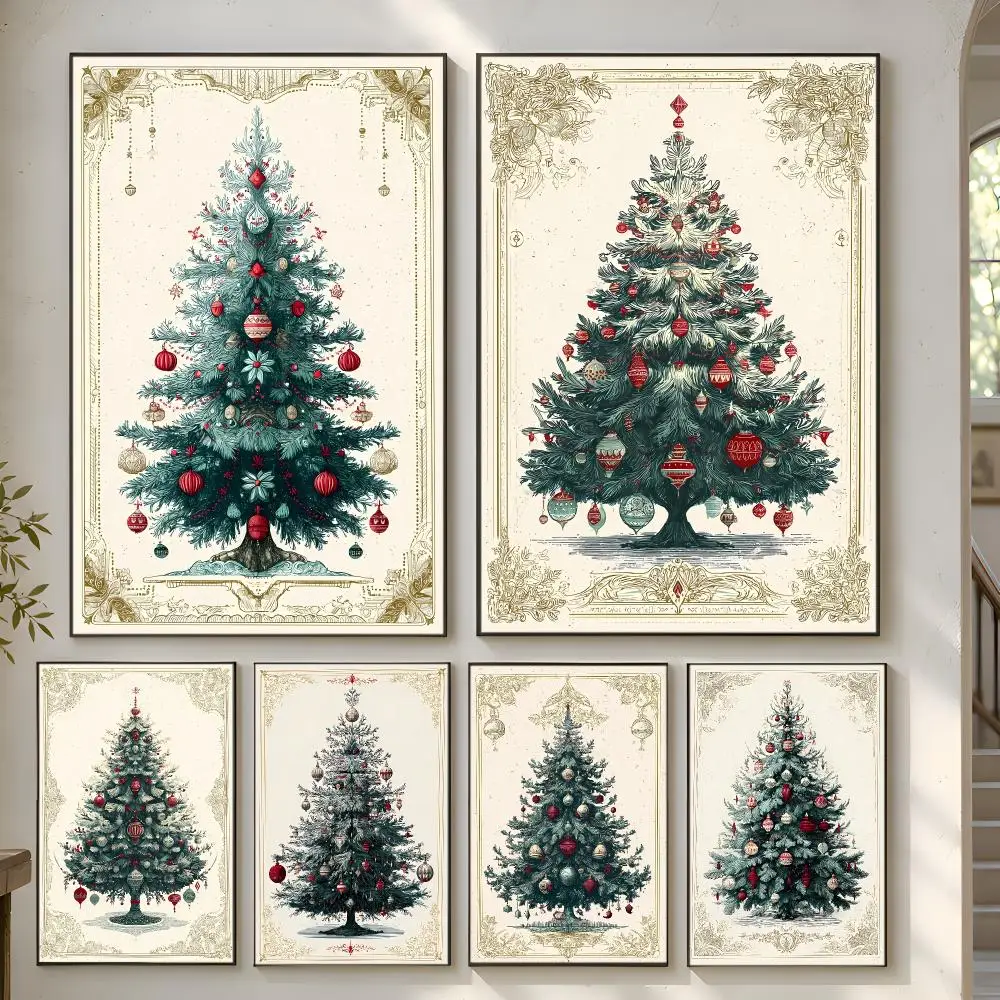 Basic Christmas Tree Poster Home Artwork For Living Room Bedroom Office Dorm Apartment Gift