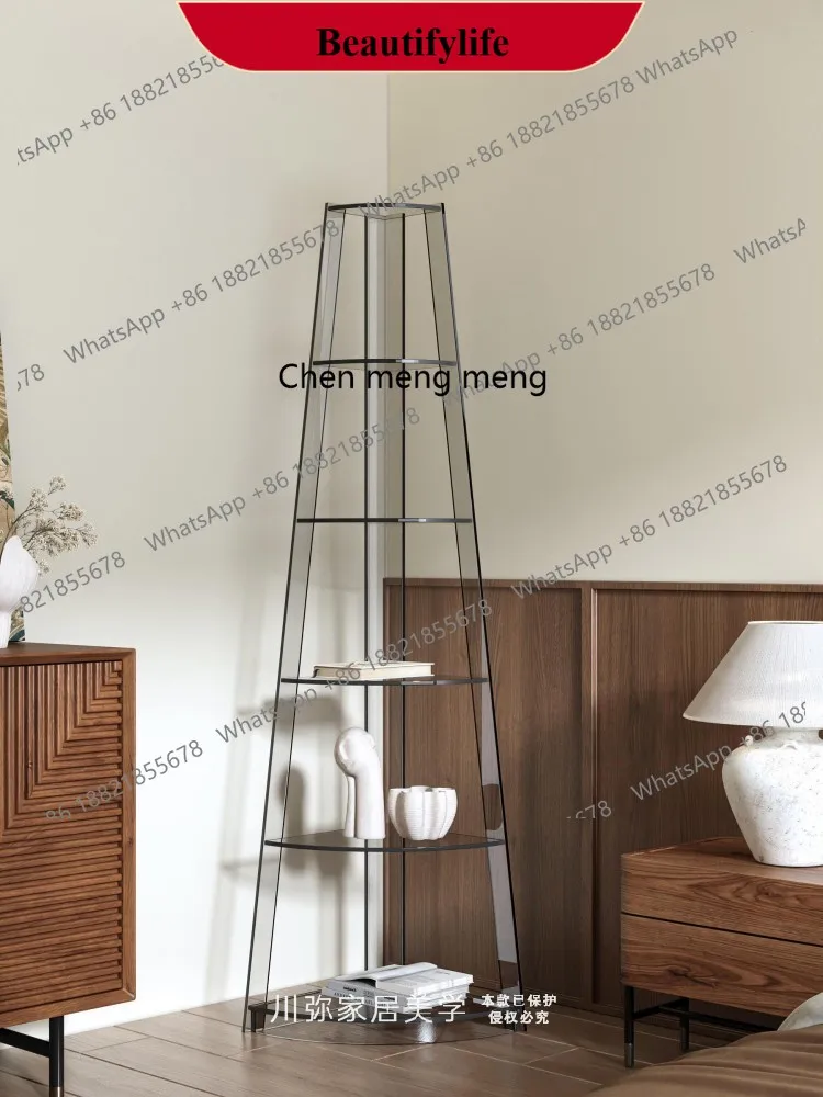 z183 Simple modern acrylic triangular trapezoidal shelf, living room storage display rack