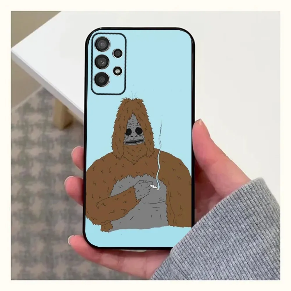 حافظة هاتف Sassy The S-Sasquatch لهاتف سامسونج جالاكسي A13، A21s، A22، A31، A32، A52، A53، A71، A80، A91 غطاء أسود ناعم #5