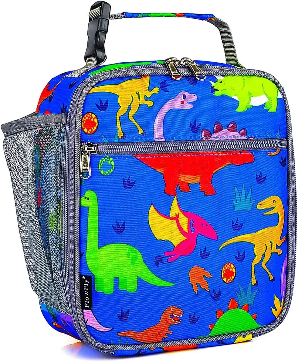 Kids Lunch box Insulated Soft Bag  Cooler Back to School Thermal Meal Tote Kit for Girls, Boys, Dinosaur