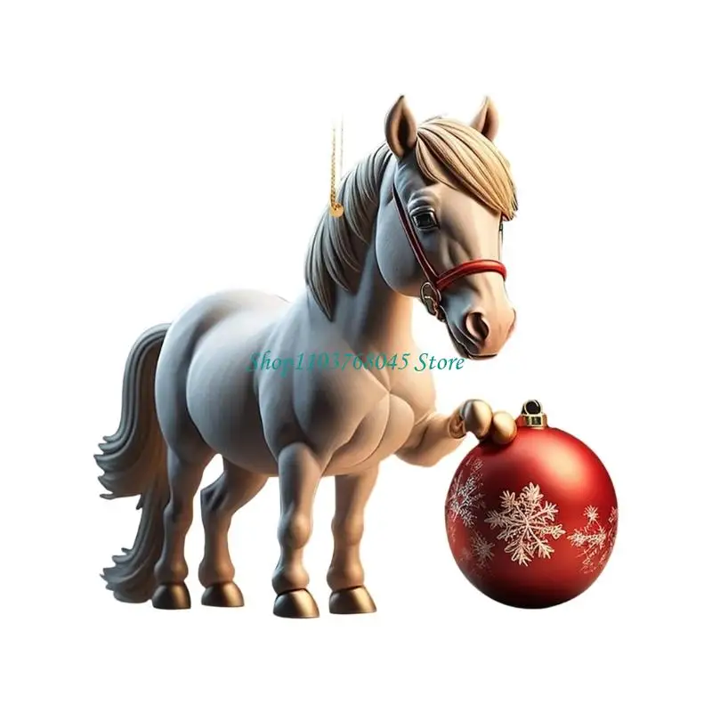 R53F (1 Pack) Acrylic Horse Flat Hanging Decor for Home, Nursery, Office, Western Theme & Christmas Festival Gift