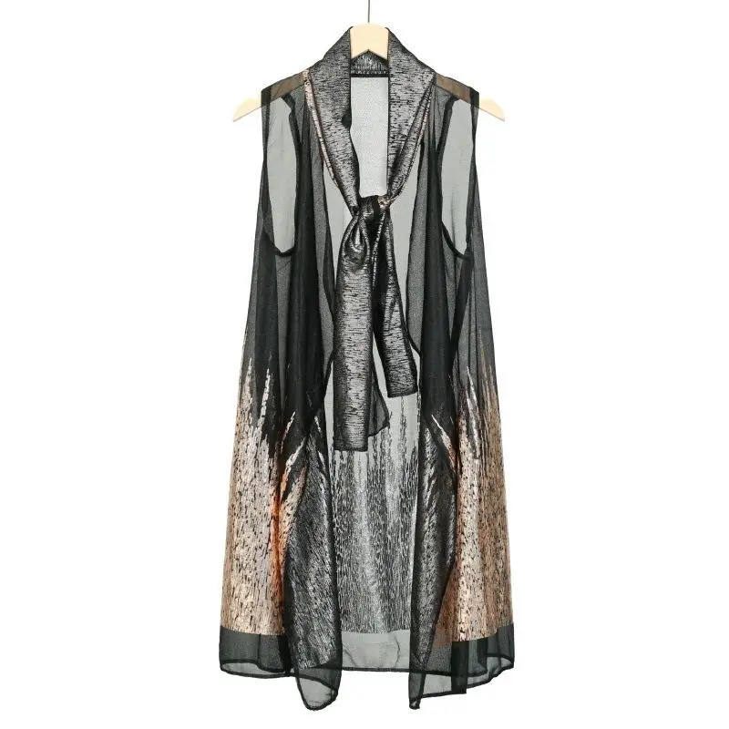 

Длинный кардиган, жилет, мужская одежда, корейская кружевная тонкая накидка без рукавов, мужская куртка в стиле Харадзюку с принтом Colete Masculino, уличная одежда