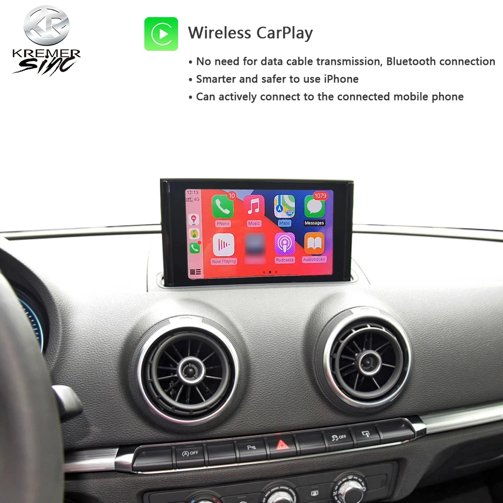 Gương Không Dây Apple CarPlay AndroidAuto Retrofit Cho Xe Audi A1 A3 A4 ISmart Tự Động MMI2G MMI3G MIB B8 B9