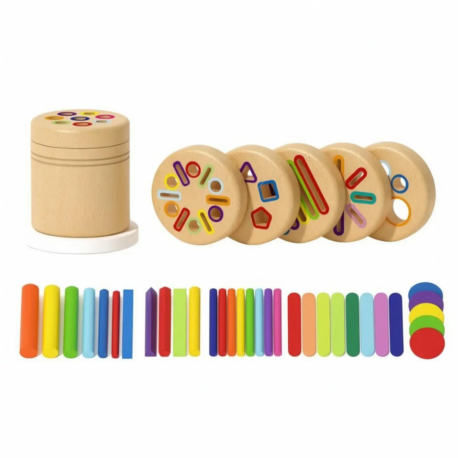 Wooden Educational Sorter Toy for Children Color Shape Recognition Cognitive Play Set