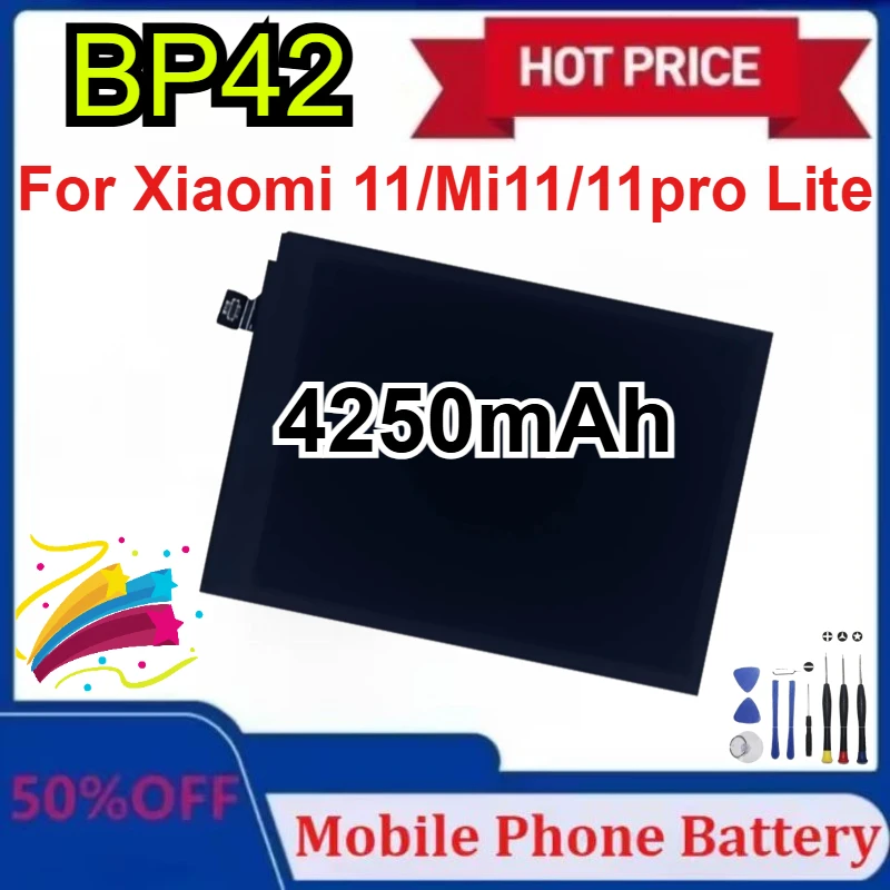 

New BP42 4250mAh Battery with Tool for Xiaomi 11/Mi11/11pro Lite High Quality Phone Replacement Batteries