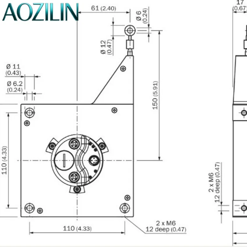 AOZILIN EcoLine Draw Wire Encoder Replacement Part Number BCG13-N1BM0599 Industrial Linear Position Sensor