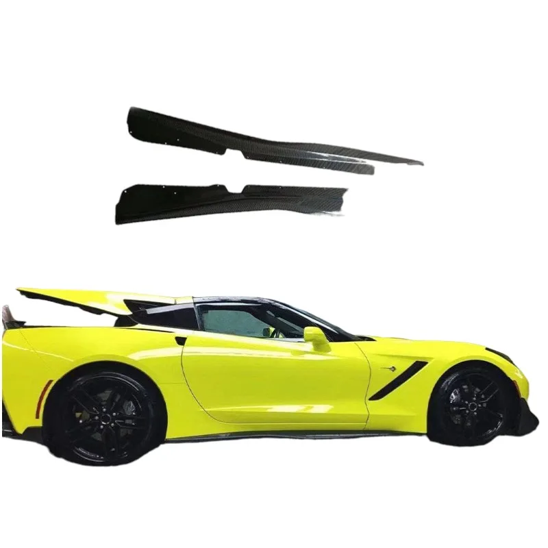 Carbon Fiber for Chevrolet Corvette C7 14-19 Side Skirts Trim Accessories Car Side Spoiler W44 ,After actual vehicle Test