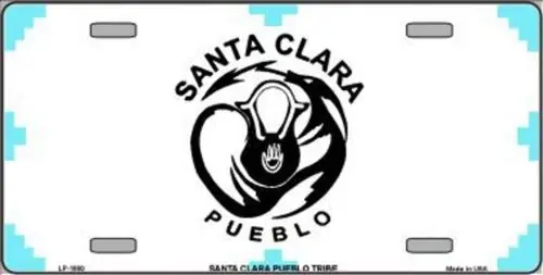 Santa Clara Pueblo Flag License Plate Metal Tin Sign Picture Plaque for Art Wall