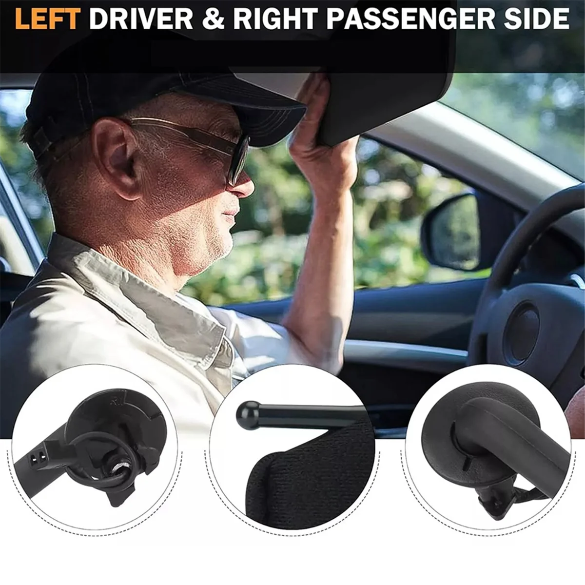 

#868M Car Sun Visors Shades W/LED Light 10442033 10442034 for Chevrolet (Black)