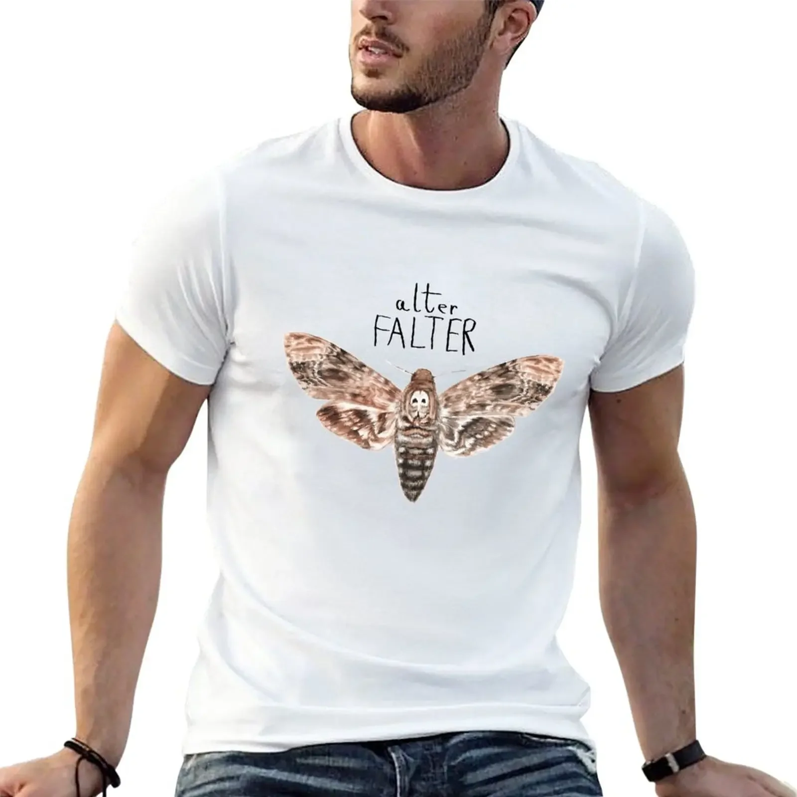 New old moth! Totenkopf Falter T-Shirt korean fashion graphic t shirts black t shirts quick drying shirt Men's clothing