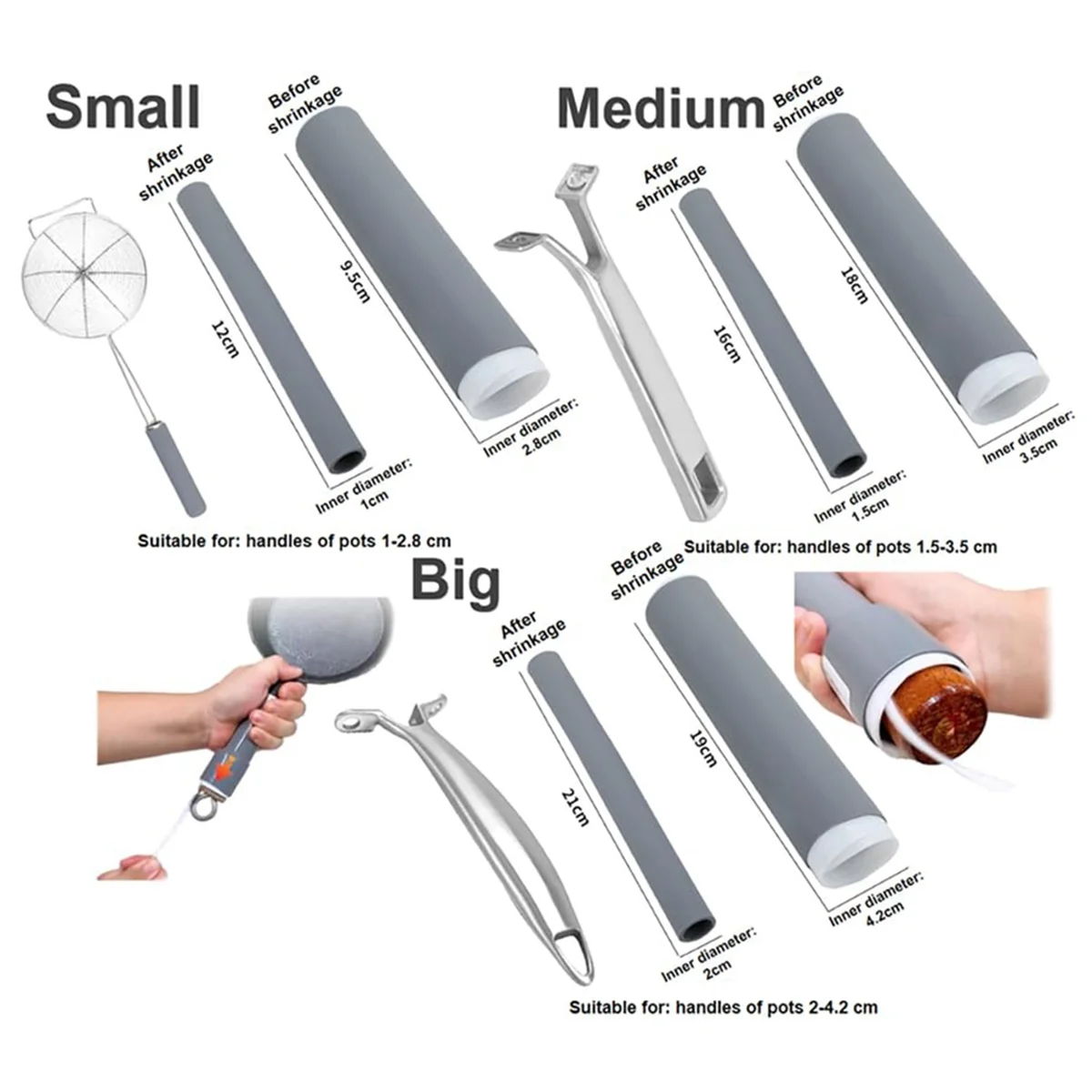 Insulated Silicone Cover for Pot Handle, Upgraded Silicone Hot Handle, Frying Pan Handle Set with Anti-Scalding Handle
